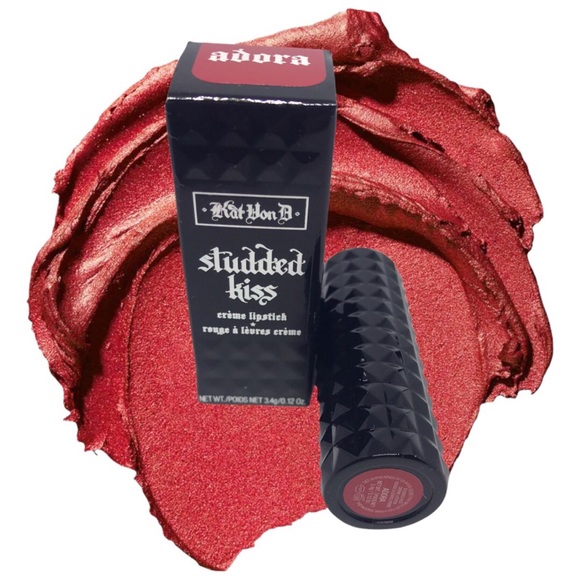 KVD Kat Von D Studded Kiss Creme Lipstick ADORA metallic golden red glam goth - Picture 1 of 8